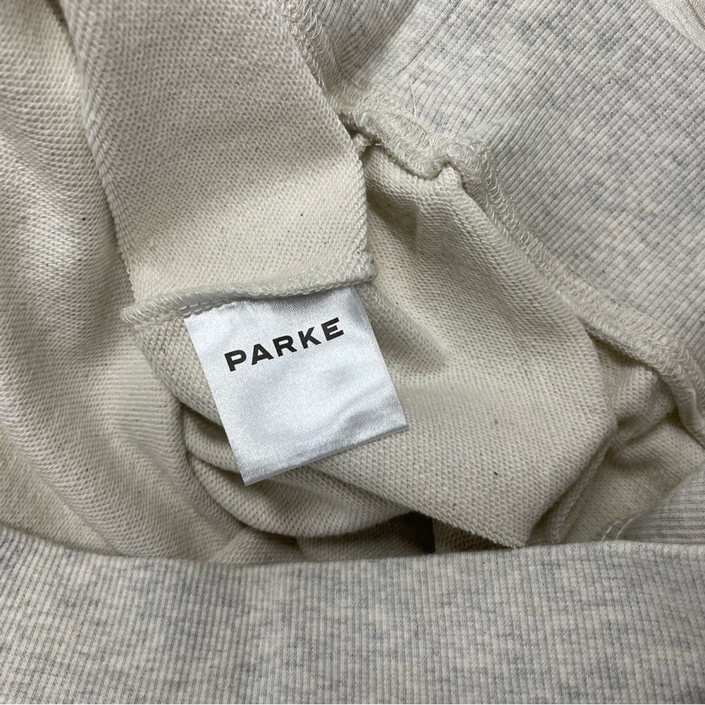 Parke Gray Mock-Neck Sweatshirt with Pink PARKE Lettering - Picture 6 of 7